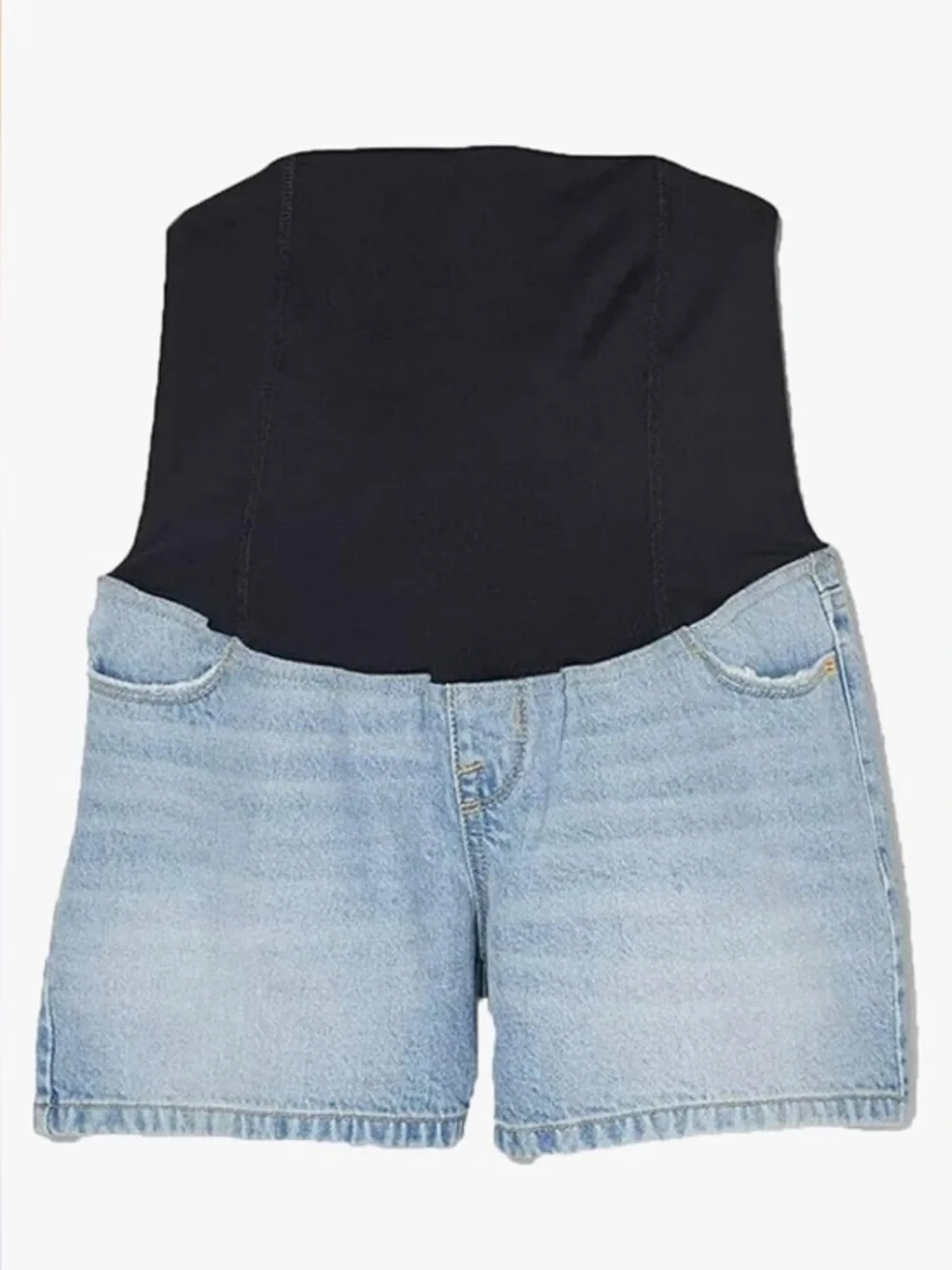 Maternity Denim Shorts with Black Stretch Panel